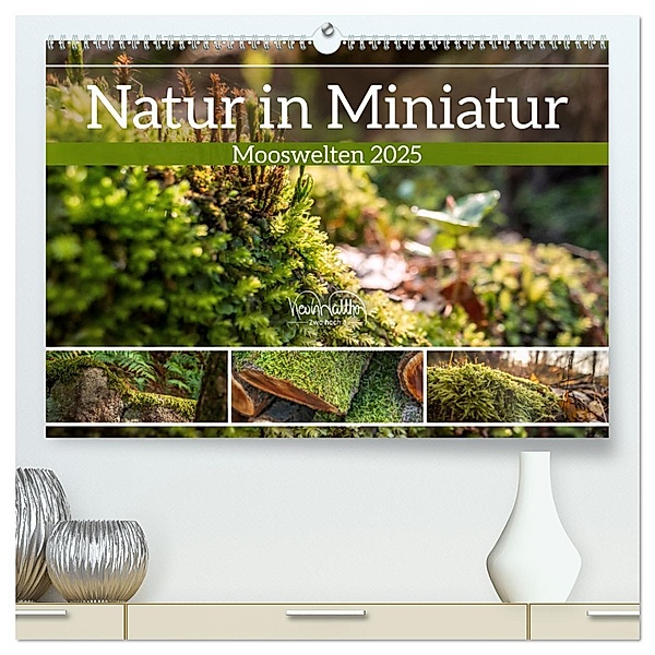 Natur in Miniatur - Mooswelten (hochwertiger Premium Wandkalender 2025 DIN A2 quer), Kunstdruck in Hochglanz, Calvendo, Kevin Walther