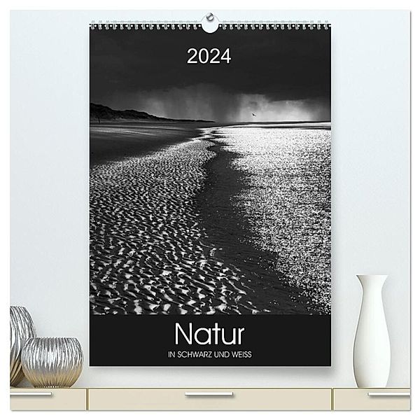 Natur in Schwarz und Weiß (hochwertiger Premium Wandkalender 2024 DIN A2 hoch), Kunstdruck in Hochglanz, Lucyna Koch