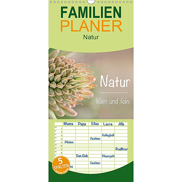 Natur klein und fein - Familienplaner hoch (Wandkalender 2019 , 21 cm x 45 cm, hoch), Alexander Busse