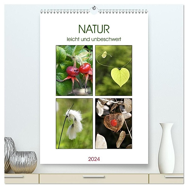 Natur leicht und unbeschwert (hochwertiger Premium Wandkalender 2024 DIN A2 hoch), Kunstdruck in Hochglanz, Gisela Kruse