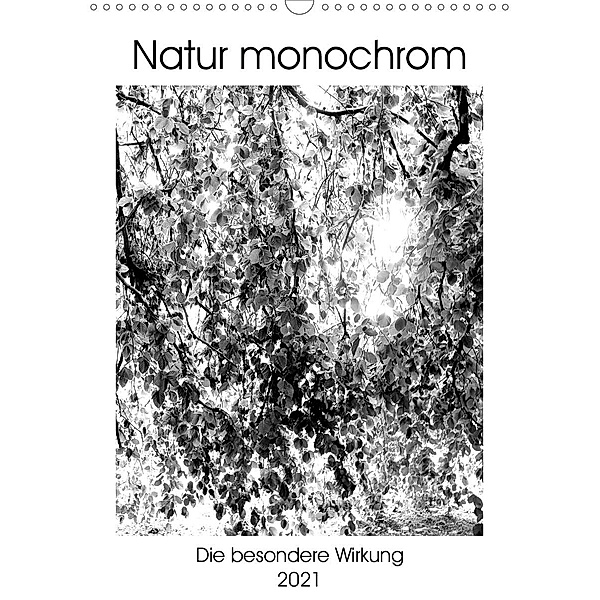 Natur monochrom Die besondere Wirkung (Wandkalender 2021 DIN A3 hoch), Renate Grobelny
