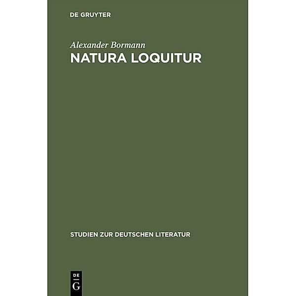Natura loquitur, Alexander Bormann