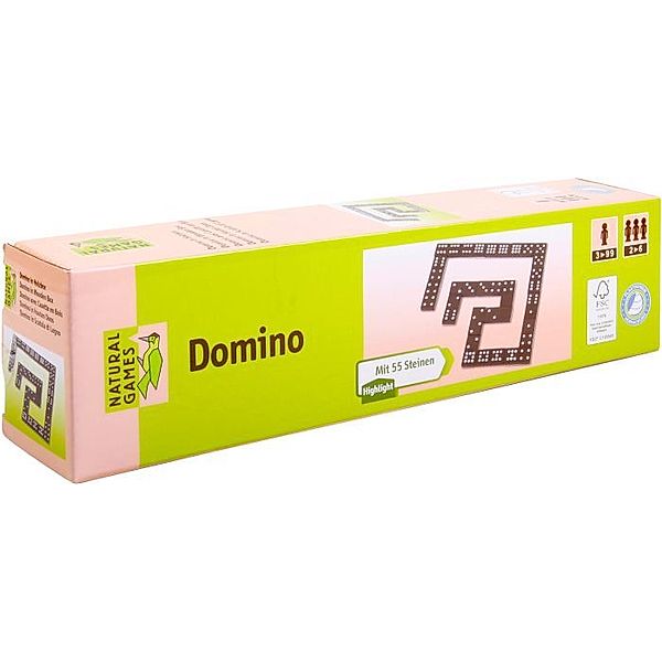 Natural Games Domino in Holzbox, 55 Steine