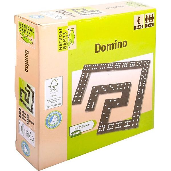 Natural Games Holz Domino, 55 Steine