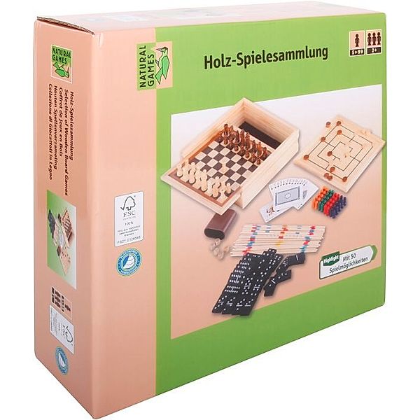 Natural Games Holz-Spielesammlung 50 in 1