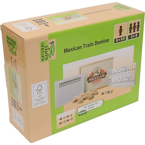 Natural Games Mexican Train Domino, 66 Teile