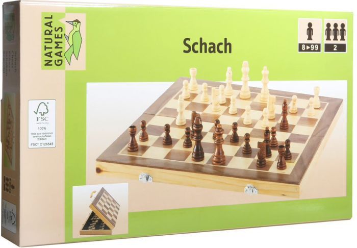 Natural Games Schachkassette dunkel 29x29 cm 