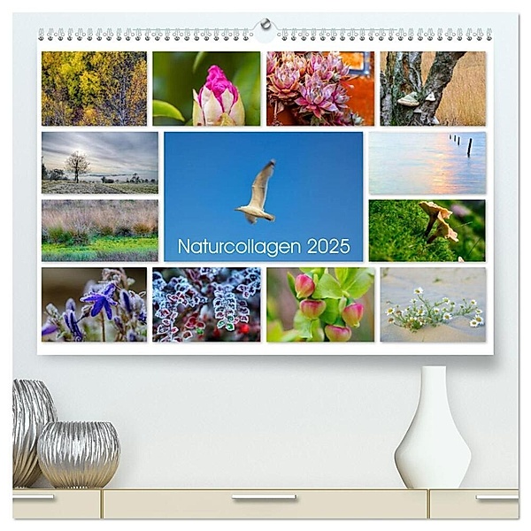 Naturcollagen 2025 (hochwertiger Premium Wandkalender 2025 DIN A2 quer), Kunstdruck in Hochglanz, Calvendo, Christine Nöh