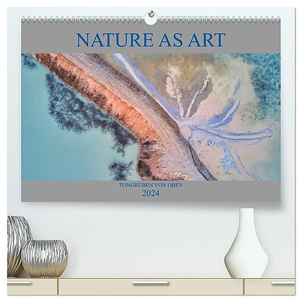 Nature as Art - Tongruben von oben (hochwertiger Premium Wandkalender 2024 DIN A2 quer), Kunstdruck in Hochglanz, Peter Bundrück