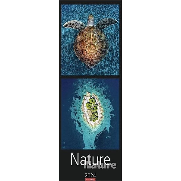 Nature Nature Kalender 2024. Spektakuläre Natur-Fotos harmonisch kombiniert in einem länglichen Kalender. Außergewöhnlicher Wandschmuck für Naturfreunde. Wandkalender 2024 XXL im Format 34 x 98cm.