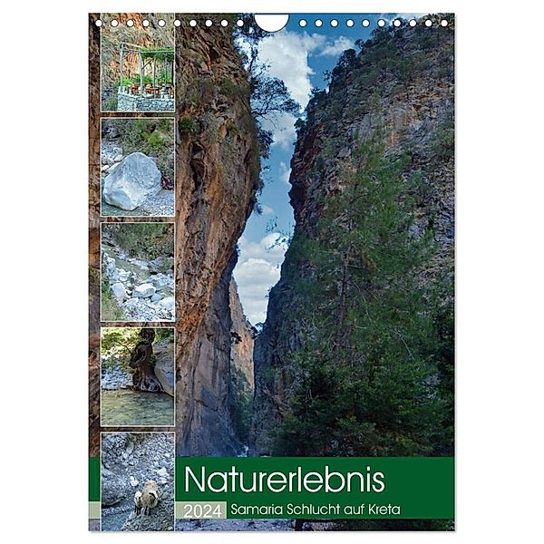 Naturerlebnis Samaria Schlucht auf Kreta (Wandkalender 2024 DIN A4 hoch), CALVENDO Monatskalender, Claudia Kleemann