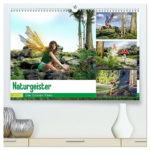 Naturgeister Die Grünen Feen (hochwertiger Premium Wandkalender 2024 DIN A2 quer), Kunstdruck in Hochglanz, Alain Gaymard