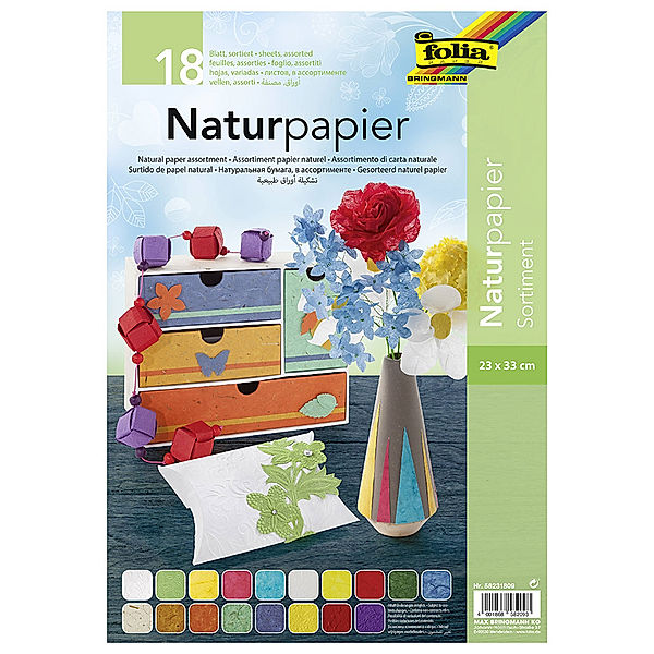 folia Naturpapier ECO 18-teilig in bunt