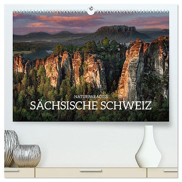 Naturparadies Sächsische Schweiz (hochwertiger Premium Wandkalender 2024 DIN A2 quer), Kunstdruck in Hochglanz, Stefan Becker