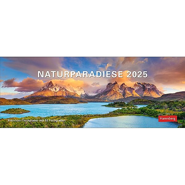 Naturparadiese Premium-Tischplaner 2025 - Wochenkalender mit 53 Fotografien