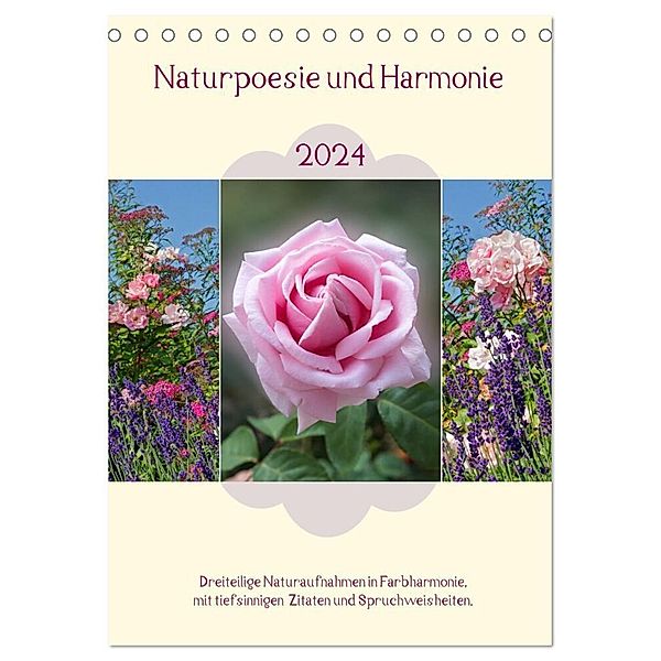 Naturpoesie und Harmonie 2024 (Tischkalender 2024 DIN A5 hoch), CALVENDO Monatskalender, SusaZoom