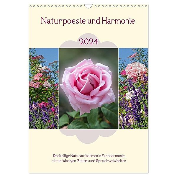 Naturpoesie und Harmonie 2024 (Wandkalender 2024 DIN A3 hoch), CALVENDO Monatskalender, SusaZoom