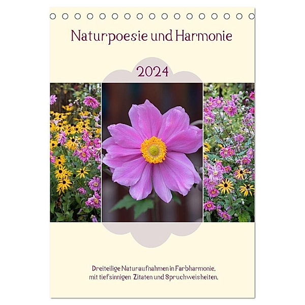Naturpoesie und Harmonie (Tischkalender 2024 DIN A5 hoch), CALVENDO Monatskalender, SusaZoom