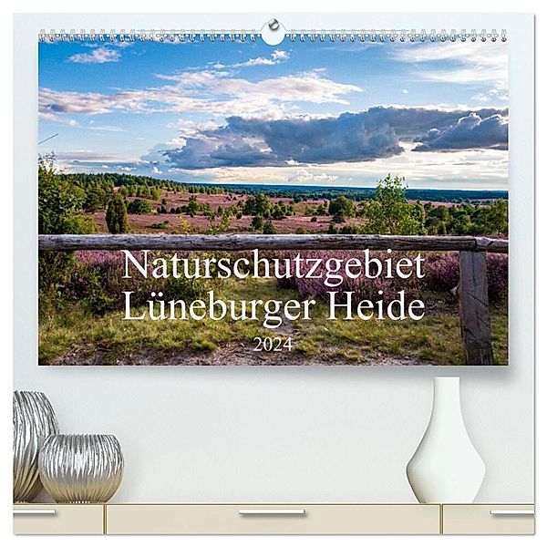 Naturschutzgebiet Lüneburger Heide (hochwertiger Premium Wandkalender 2024 DIN A2 quer), Kunstdruck in Hochglanz, Sandra Lorenzen-Müller
