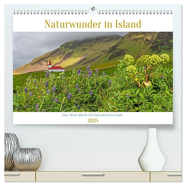 Naturwunder in Island (hochwertiger Premium Wandkalender 2025 DIN A2 quer), Kunstdruck in Hochglanz, Calvendo, Heiko Eschrich