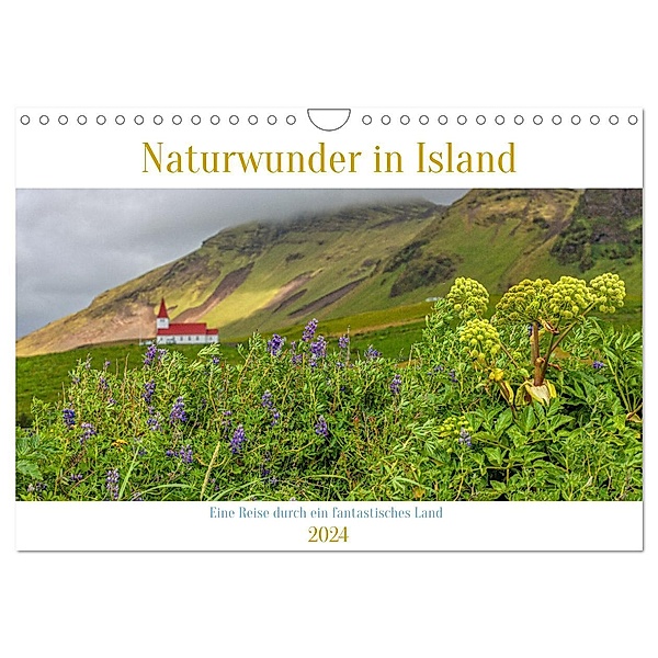 Naturwunder in Island (Wandkalender 2024 DIN A4 quer), CALVENDO Monatskalender, Calvendo, Heiko Eschrich