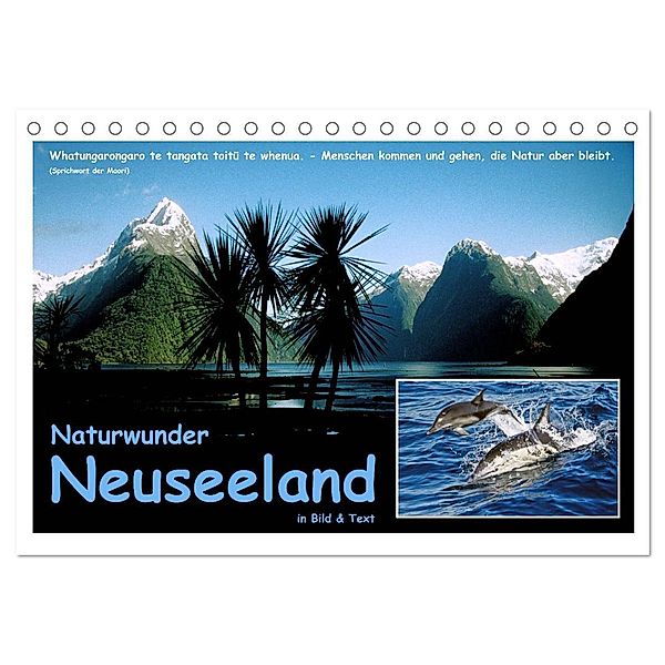 Naturwunder Neuseeland - in Bild und Text (Tischkalender 2025 DIN A5 quer), CALVENDO Monatskalender, Calvendo, Ferry Böhme