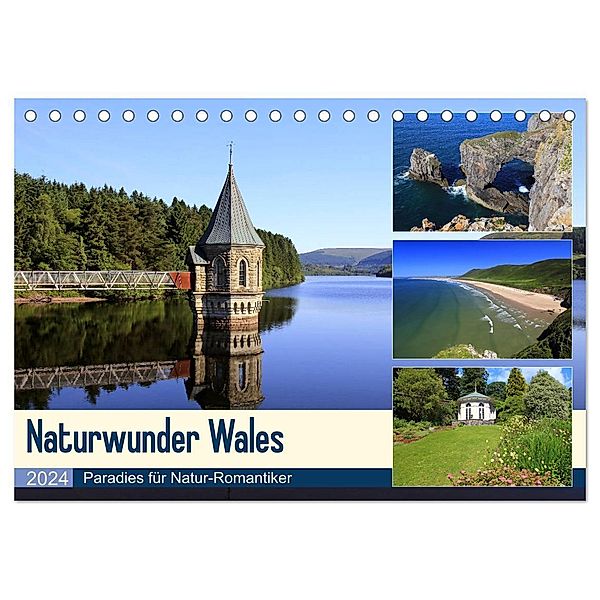 Naturwunder Wales (Tischkalender 2024 DIN A5 quer), CALVENDO Monatskalender, Michael Herzog