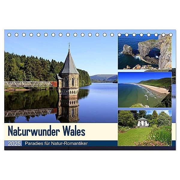 Naturwunder Wales (Tischkalender 2025 DIN A5 quer), CALVENDO Monatskalender, Calvendo, Michael Herzog