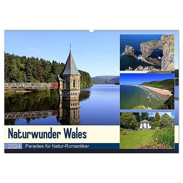 Naturwunder Wales (Wandkalender 2024 DIN A2 quer), CALVENDO Monatskalender, Michael Herzog