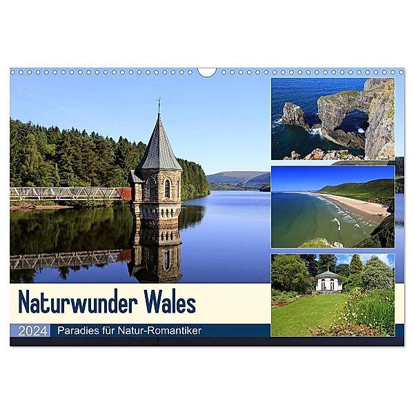 Naturwunder Wales (Wandkalender 2024 DIN A3 quer), CALVENDO Monatskalender, Michael Herzog