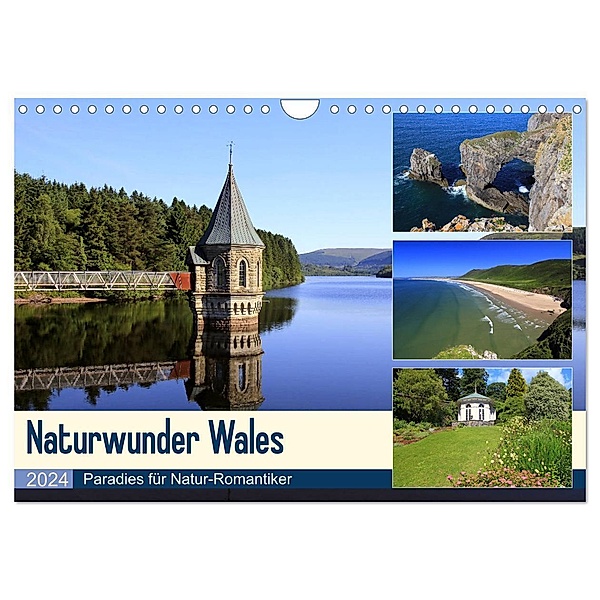 Naturwunder Wales (Wandkalender 2024 DIN A4 quer), CALVENDO Monatskalender, Michael Herzog