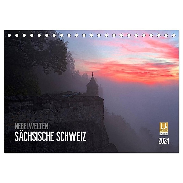 Nebelwelten Sächsische Schweiz (Tischkalender 2024 DIN A5 quer), CALVENDO Monatskalender, Dirk Meutzner