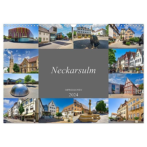 Neckarsulm Impressionen (Wandkalender 2024 DIN A3 quer), CALVENDO Monatskalender, Dirk Meutzner