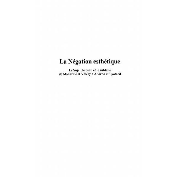 Negation eshetique / Hors-collection, Collectif