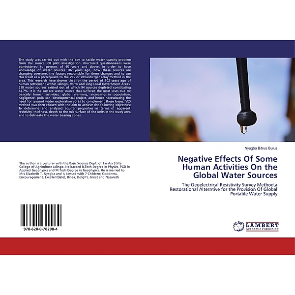 Negative Effects Of Some Human Activities On the Global Water Sources, Nyagba Bitrus Bulus