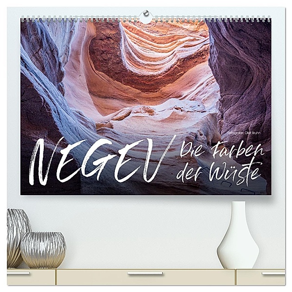 Negev - die Farben der Wüste (hochwertiger Premium Wandkalender 2025 DIN A2 quer), Kunstdruck in Hochglanz, Calvendo, Olaf Bruhn