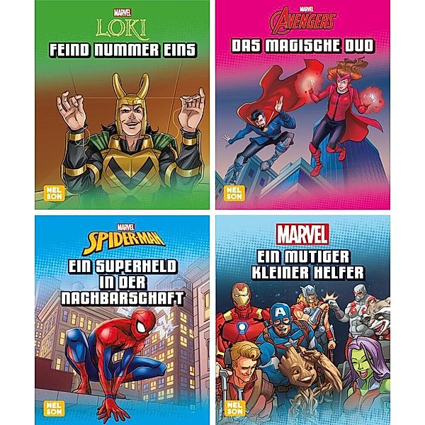 Nelson Mini-Bücher: 4er Marvel 1-4