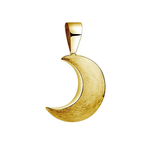 Nenalina Anhänger Halbmond Moon Astro Basic Trend 925 Silber (Farbe: Gold)