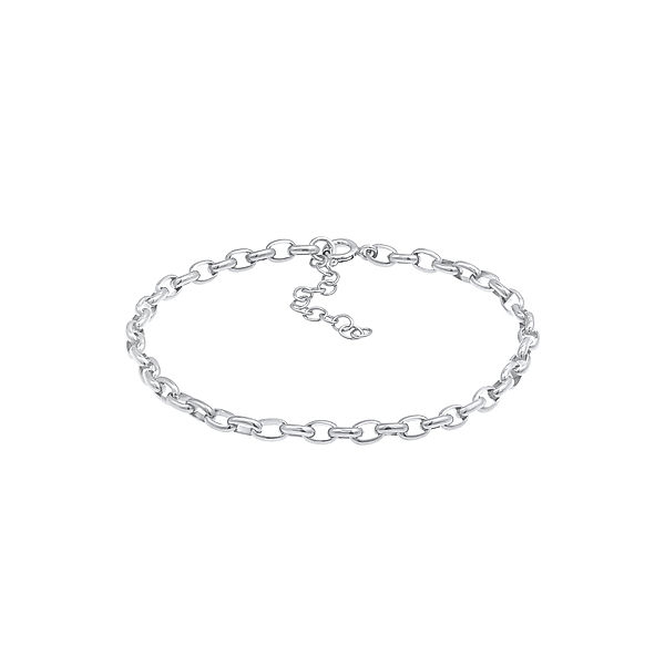 Nenalina Armband Charmträger Gliederarmband Oval Basic 925 Silber (Farbe: Silber, Größe: 16 cm)