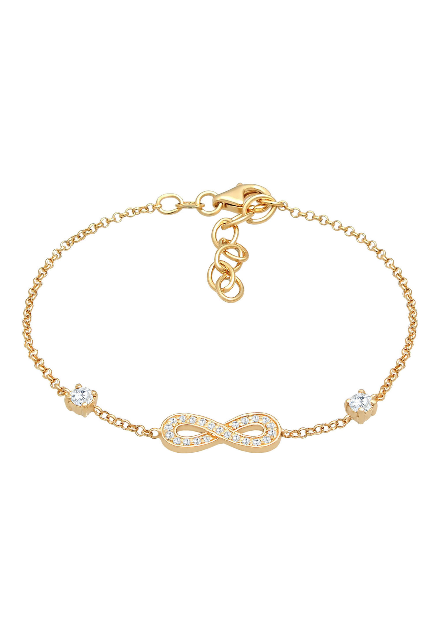 Nenalina Armband Infinity Unendlichkeit Zirkonia 925 Silber Farbe: Gold,  Größe: 16 cm | Weltbild.de