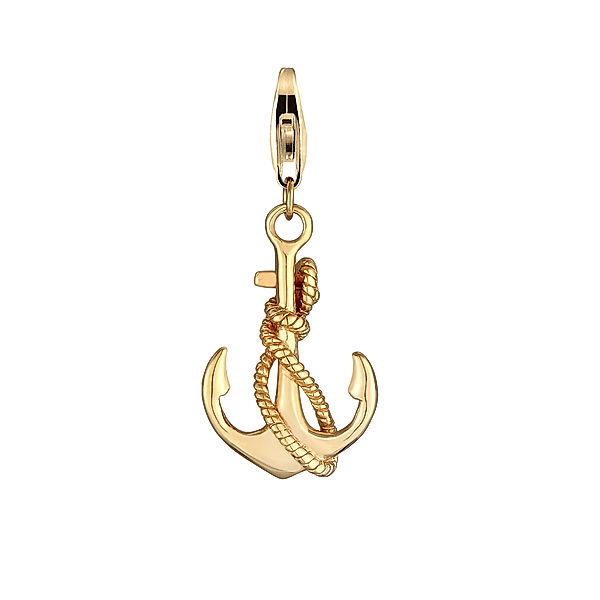 Nenalina Charm Anker Symbol Maritim Meer Kombinierbar 925 Silber (Farbe: Gold)