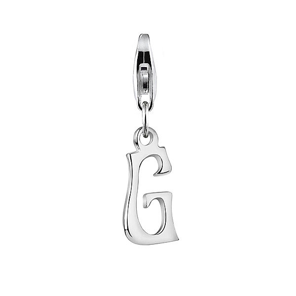 Nenalina Charm Buchstaben-Anhänger Initialen Trend 925 Silber (Farbe: Silber, Ausführung: G)