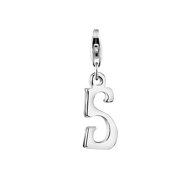 Nenalina Charm Buchstaben-Anhänger Initialen Trend 925 Silber (Farbe: Silber, Ausführung: S)