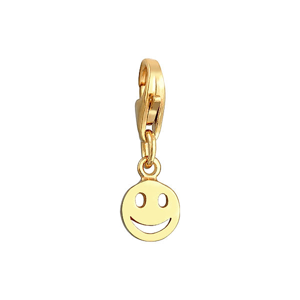 Nenalina Charm Charm mit Smiling Face Anhänger 925 Silber (Farbe: Gold)