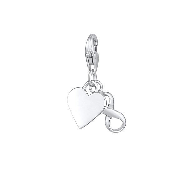 Nenalina Charm Herz Infinity Symbol Anhänger Basic 925er Silber (Farbe: Silber)