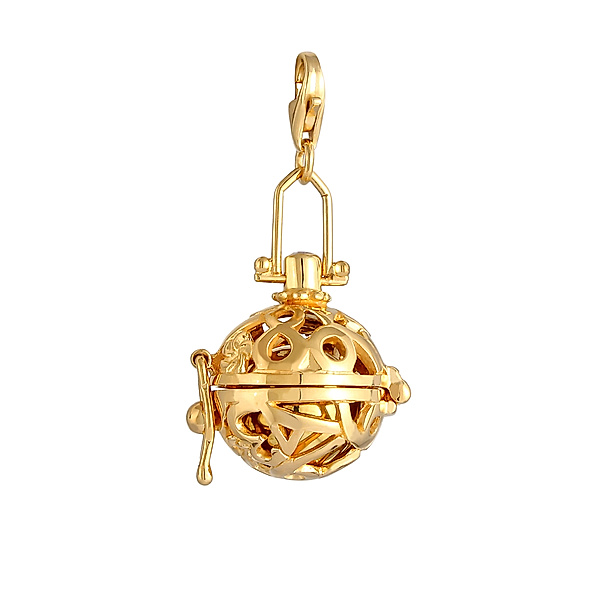 Nenalina Charm Klangkugel Ornament Zirkonia 925 Sterling Silber (Farbe: Gold)