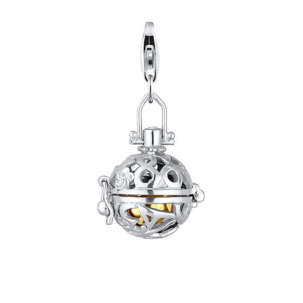 Nenalina Charm Klangkugel Ornament Zirkonia 925 Sterling Silber (Farbe: Silber)