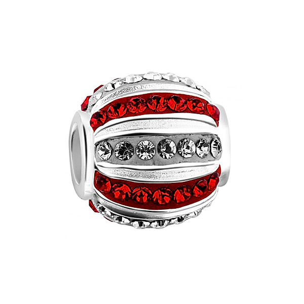 Nenalina Charm Kugel Bead Kristalle 925er Silber (Farbe: Rot)