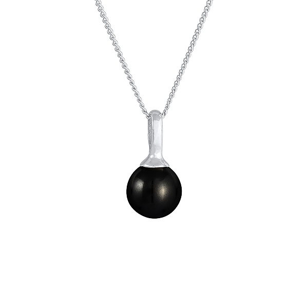 Nenalina Halskette Synthetische Perle Rund Klassik 925 Silber (Farbe: Silber, Größe: 45 cm)