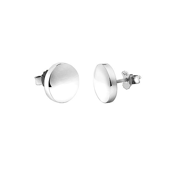 Nenalina Ohrringe Basic Geo Brushed Ohrstecker 925 Sterling Silber (Farbe: Silber)